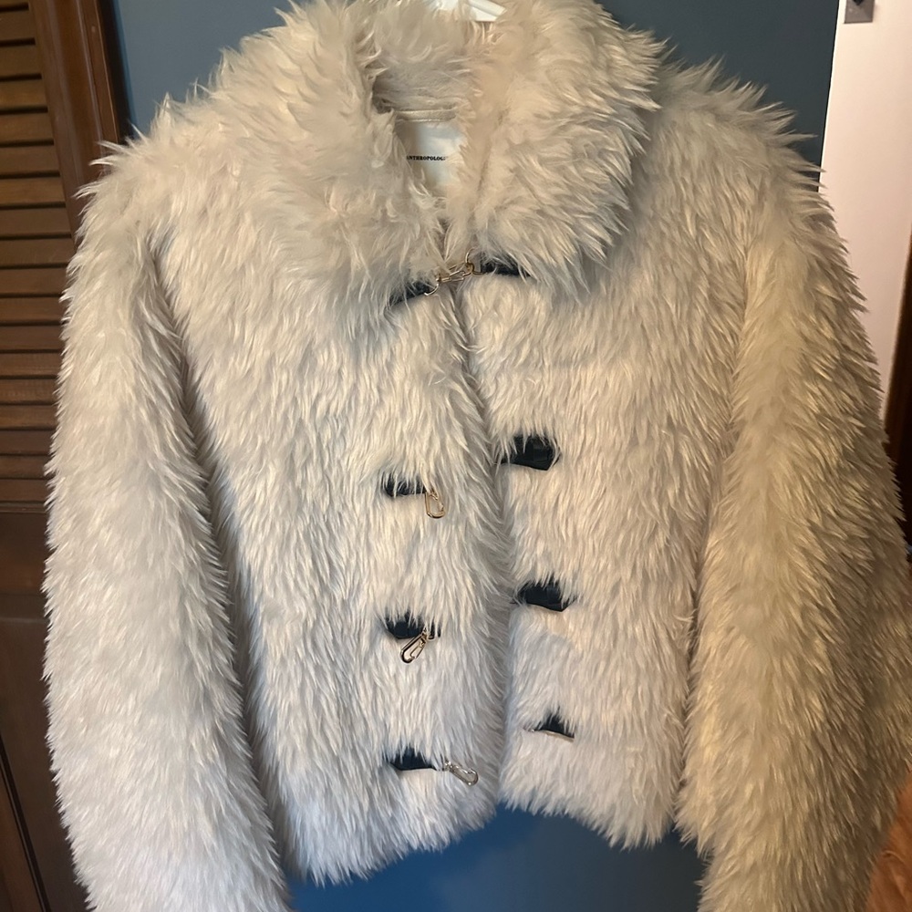 NWOT Anthropologie Toggle Sherpa Jacket Ivory Size Small. Sold out. - Picture 5 of 7
